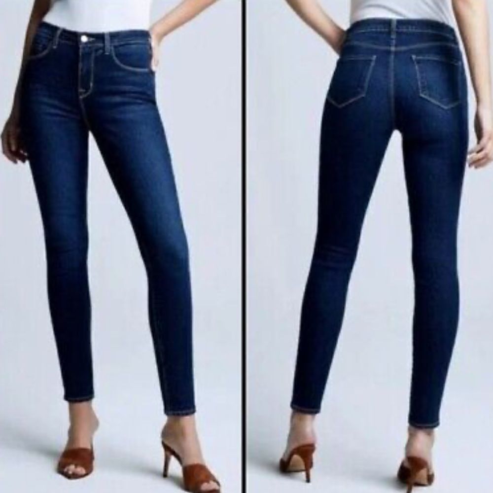 L’AGENCE Margot High Rise Skinny Jeans Dark Wash $255
